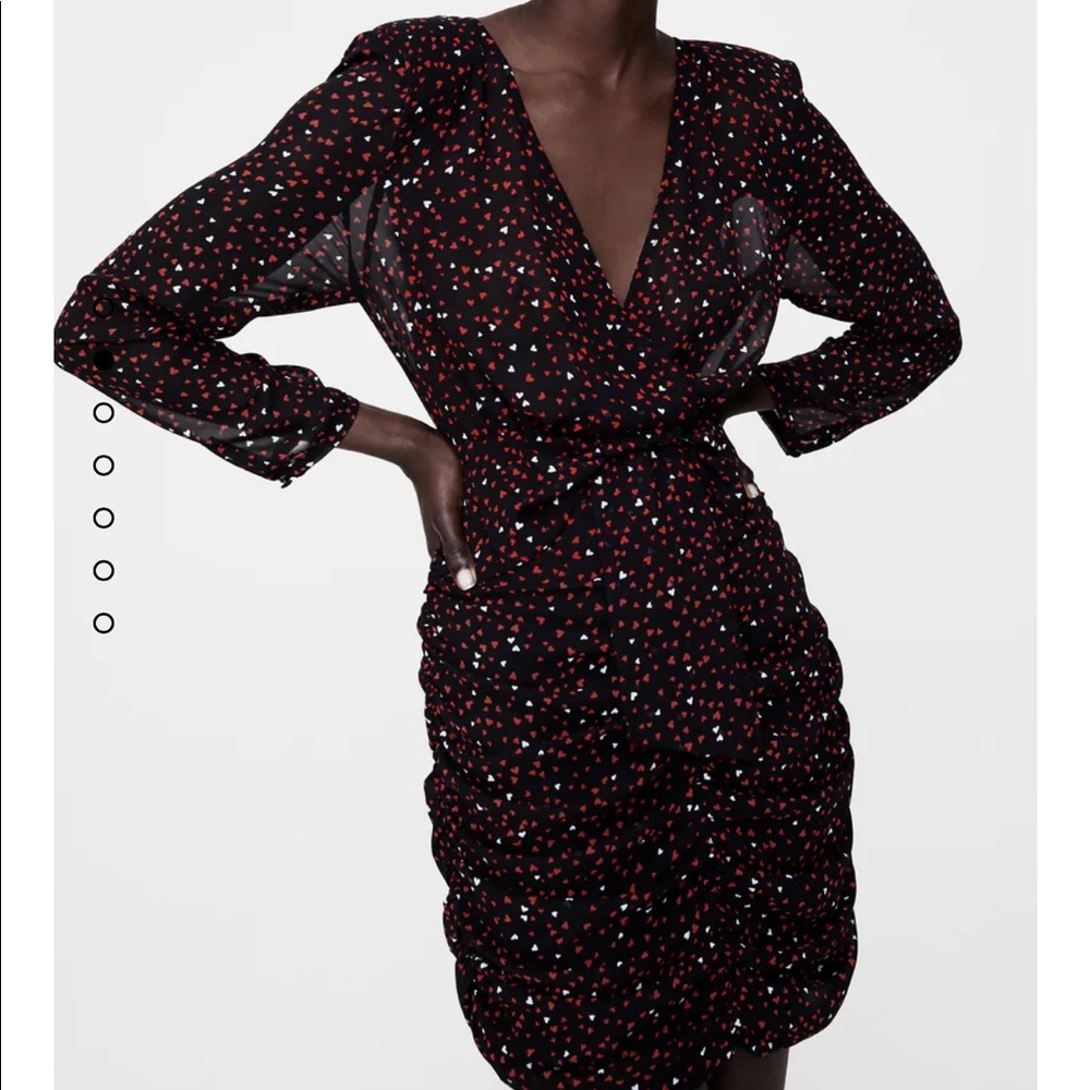 ZARA (NEW WITH TAG). ruched long sleeve dress